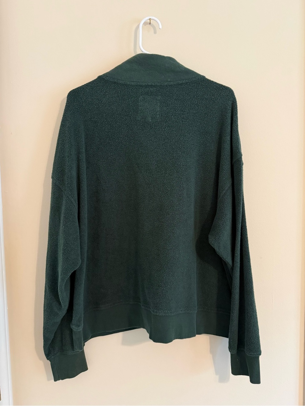 Aerie Sherpa Quarter Zip Pullover Women's Large Green Fleece Cozy - Picture 3 of 13